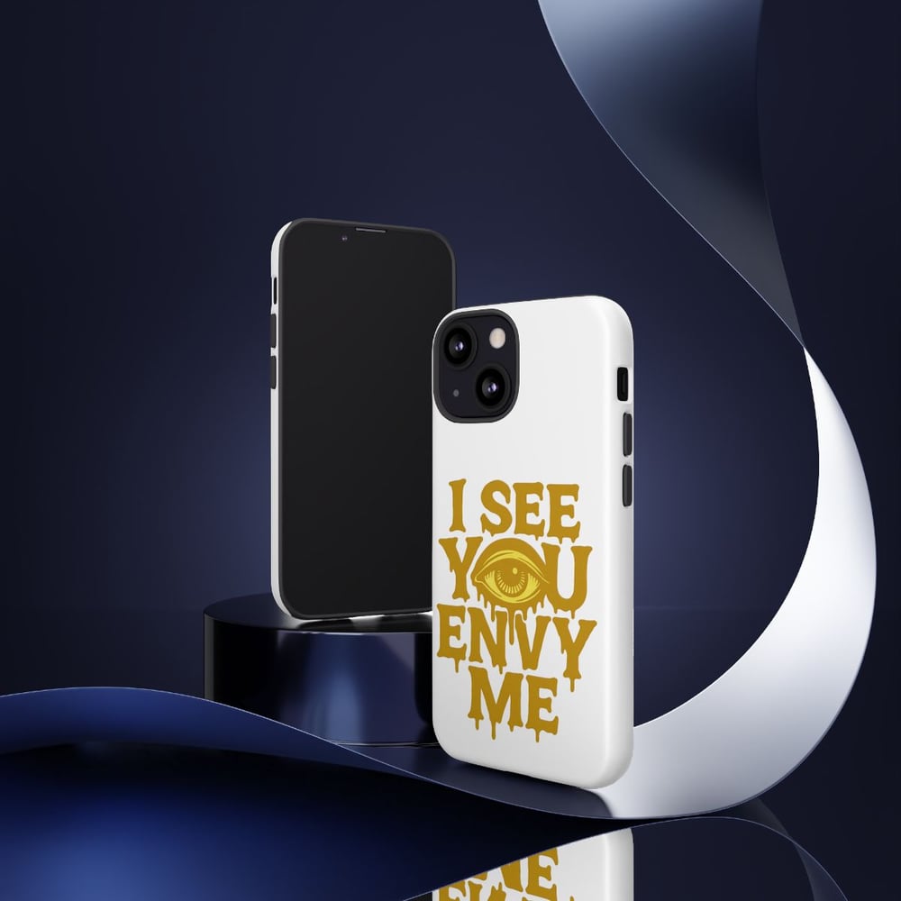 Image of I See You Envy Me Phone Case — Bold Gold Eye Graphic Protective Case