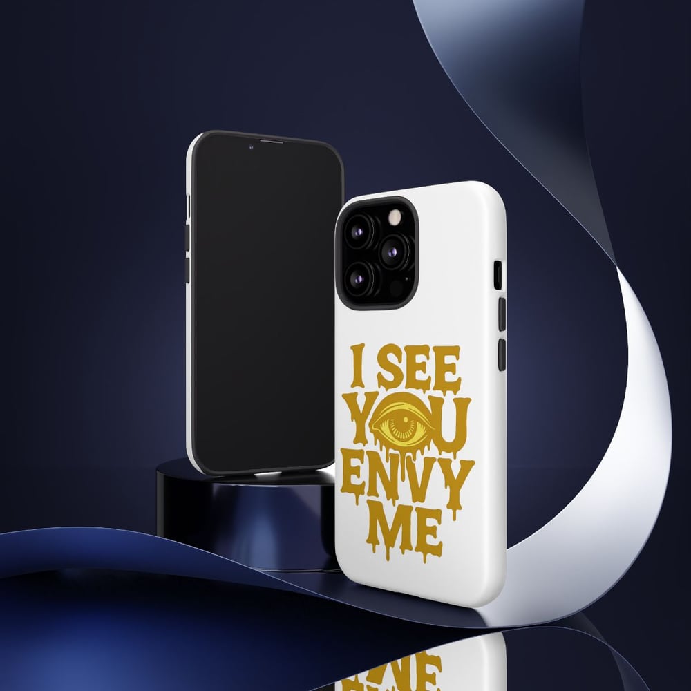 Image of I See You Envy Me Phone Case — Bold Gold Eye Graphic Protective Case