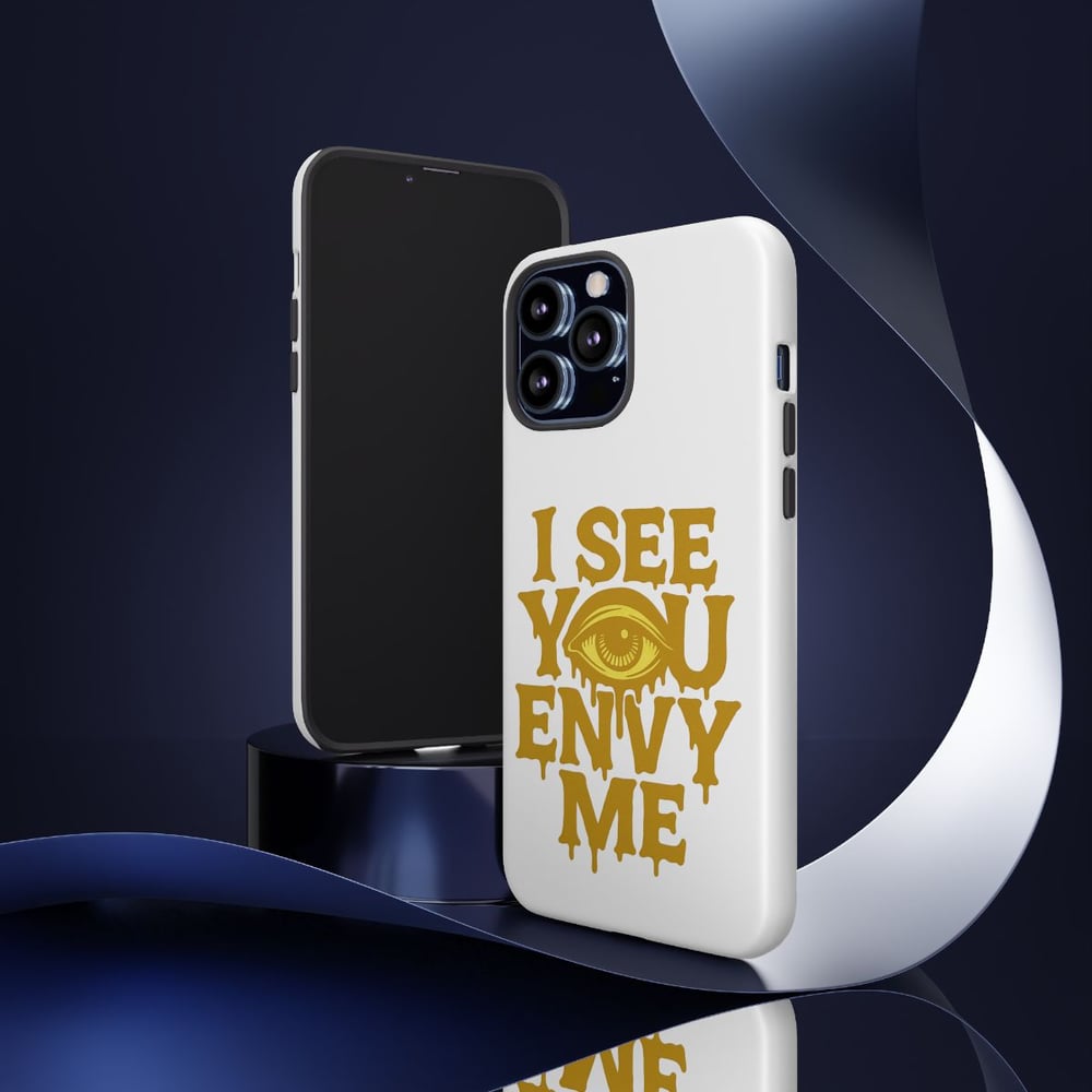 Image of I See You Envy Me Phone Case — Bold Gold Eye Graphic Protective Case
