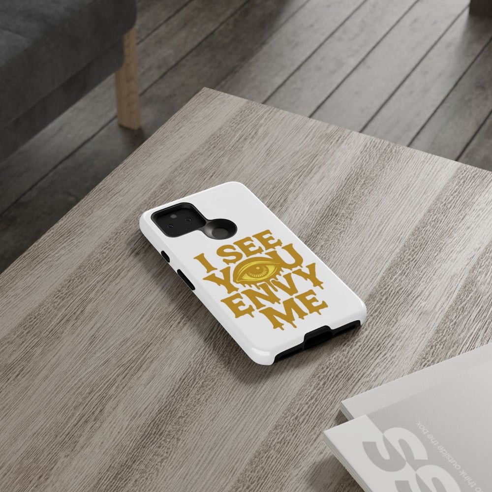 Image of I See You Envy Me Phone Case — Bold Gold Eye Graphic Protective Case