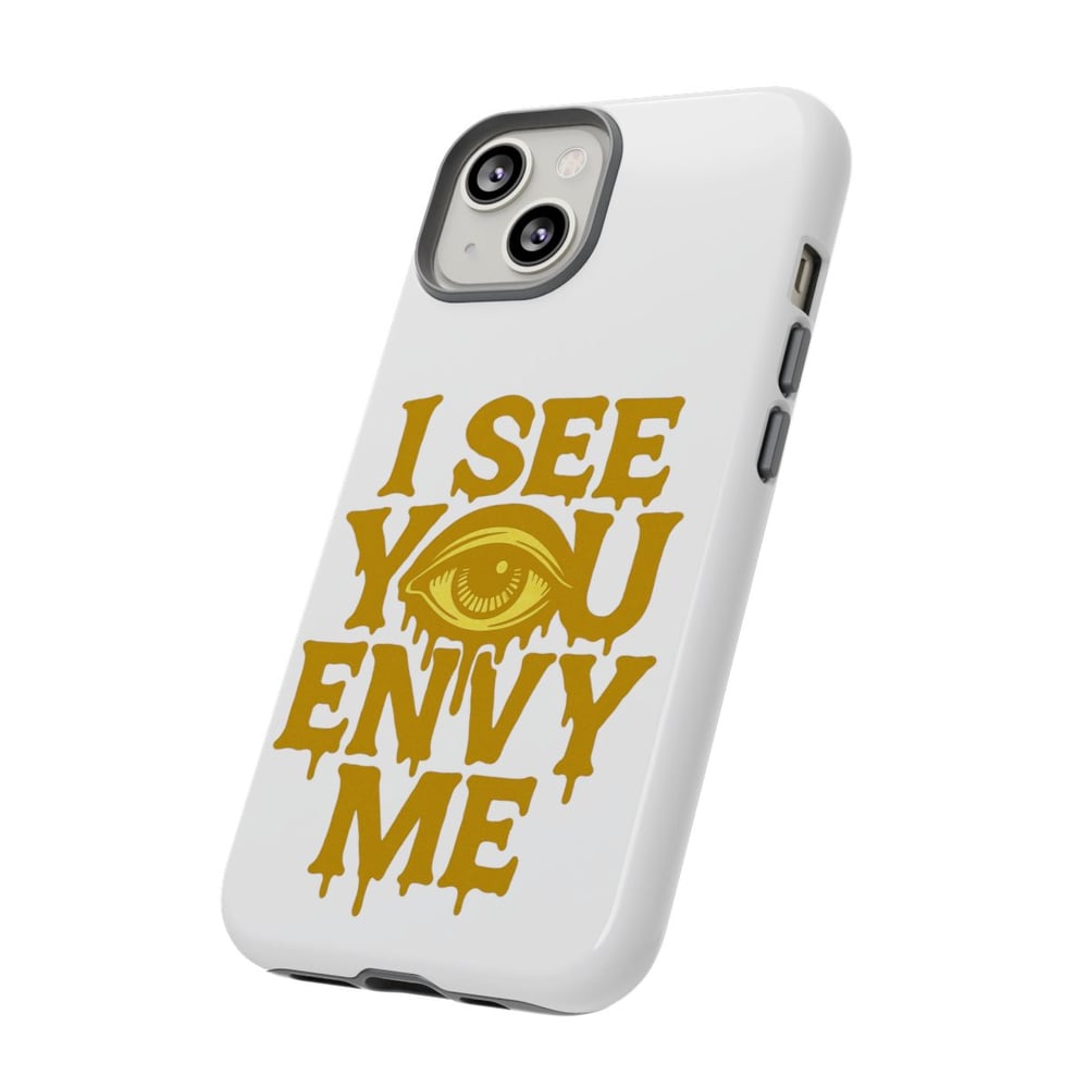 Image of I See You Envy Me Phone Case — Bold Gold Eye Graphic Protective Case