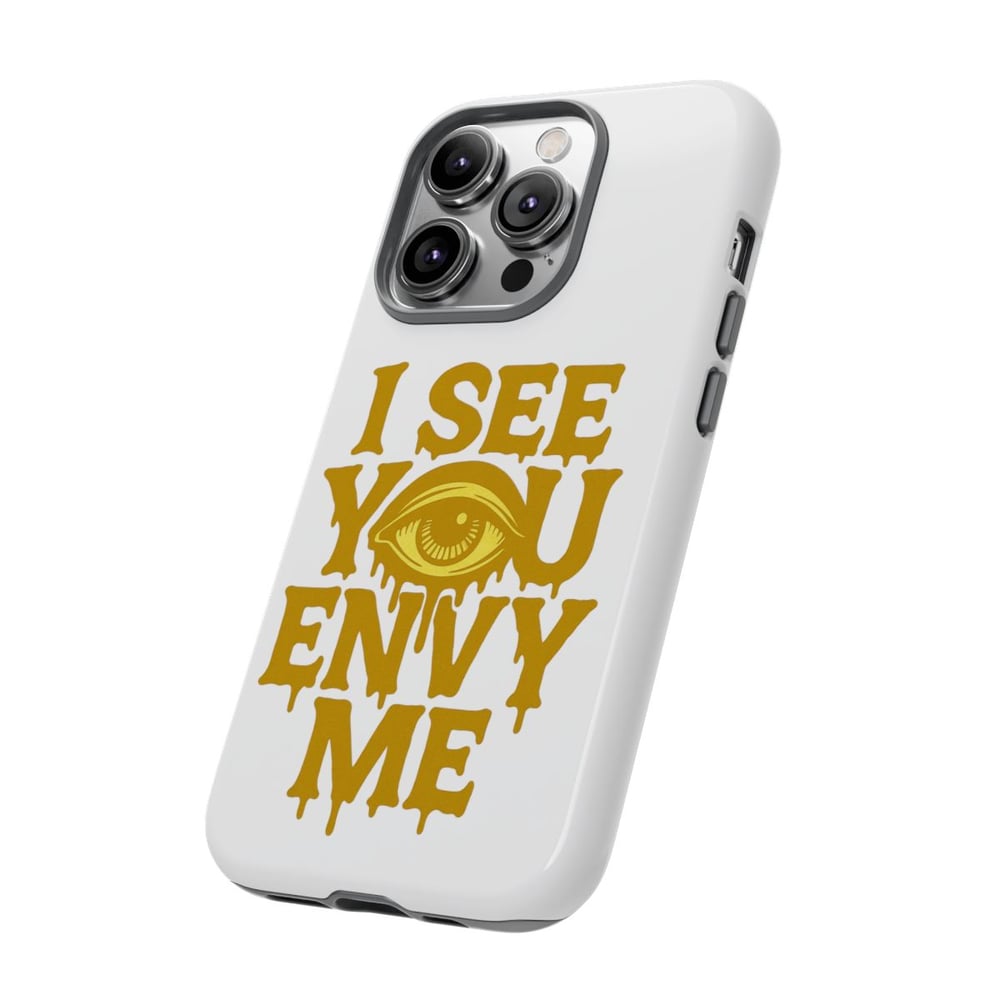 Image of I See You Envy Me Phone Case — Bold Gold Eye Graphic Protective Case