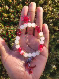 Image 1 of Love and Deepspace Sylus Inspired Crystal Bead Charm Bracelet - Silverwing Fiend