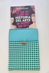 Image 1 of  Funda de  tablet, libro o libro electrónico cuadritos vede y aquamarina