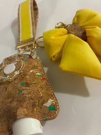 Image 2 of Sunshine cork fabric keychain set