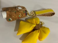 Image 3 of Sunshine cork fabric keychain set