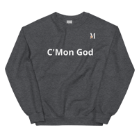 Image 4 of MamaFe White Font "C'Mon God" Long Sleeve Unisex Sweatshirt