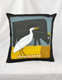 Image 1 of Cow & Egret Cushion Cover [Large]