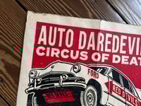 Image 3 of Red Devils Auto Daredevils Linocut Print FREE SHIPPING