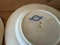 Image 9 of Assiettes à dessert anciennes en terre de fer - Creil et Montereau, modèle Flora - Art de la table