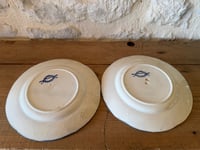 Image 10 of Assiettes à dessert anciennes en terre de fer - Creil et Montereau, modèle Flora - Art de la table