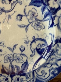 Image 3 of Plat rond ancien en terre de fer - Creil et Montereau, modèle Flora - Art de la table