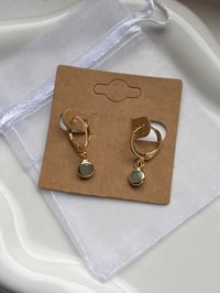 Image 1 of Green Glass Pendant Huggies