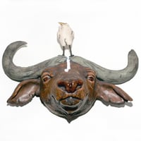 Image 1 of Buffalo & Egret Wall Sculpture