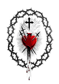 Print: Sacred heart and Thorns