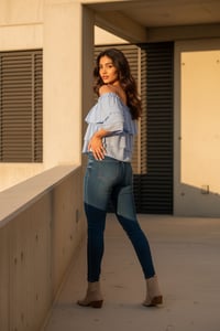 Sky Ruffle Off-Shoulder Top