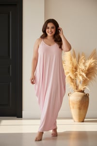 Blush Draped Maxi Dress