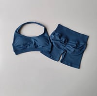 Image 2 of High Waisted Shorts with Sports Bra Set