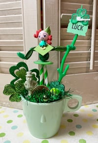 Vintage St. Patrick's Day Spun Cotton Cutie in Vintage Cup Decoration