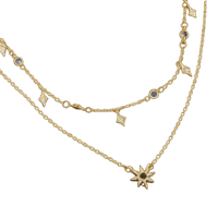 Image 2 of 👑The Armored Kingdom Multi Layer Star Charm Necklace 