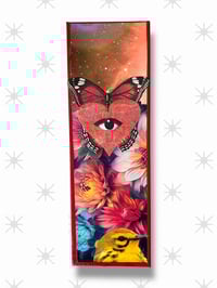 Image 1 of FREE SHIP - Sacred Bloom - OOAK - Original Art - Acrylic and Collage - Sacred Heart with Eye 