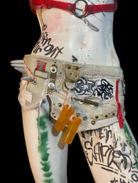 Image 2 of Leather Apocalyptic snowbound horror nurse micro skirt belt wrap 