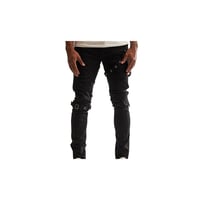 Image 6 of Embellish Black Rip & Repair Buckle Strap Jeans