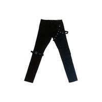 Image 1 of Embellish Black Rip & Repair Buckle Strap Jeans