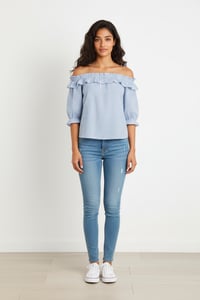 Seaside Ruffle Stripe Top