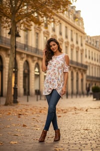 Autumn Garden Cold-Shoulder Tunic