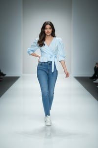 Image 2 of Runway Wrap Puff Sleeve Top