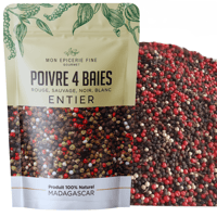 POIVRES 4 baies ENTIER  de Madagascar 100 g