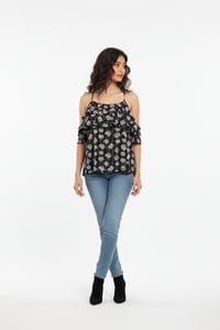 Image 1 of Midnight Daisy Ruffle Top