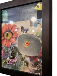 Image 6 of Catfishing for a TV Dinner - Cat Collage - Anthropomorphism - Cat Fish - Original Art - Framed 