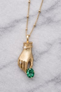 Image 2 of The Hand of Devotion-Emerald Necklace