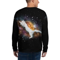 Image 6 of Cat in Space - All Over Print - Recycled Poly - Unisex Pullover Sweatshirt - Space Cat Shirt 