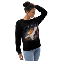 Image 9 of Cat in Space - All Over Print - Recycled Poly - Unisex Pullover Sweatshirt - Space Cat Shirt 