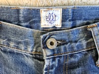 Image 3 of Post Overalls indigo selvedge jeans, made in USA, size L (fits 32)