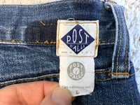 Image 8 of Post Overalls indigo selvedge jeans, made in USA, size L (fits 32)
