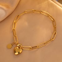 Image 1 of 18K Gold Plated True Love Link Bracelet 