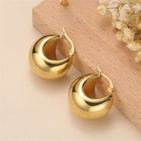 Image 1 of 18K Gold Plated Retro Earrings 