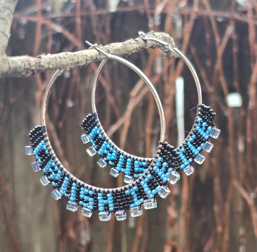 Image of CRUSH ICE Beaded Bling Hoop Earrings
