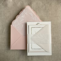 Image 1 of Calla lily white ink printed vellum paper belly bands  PACK of 10