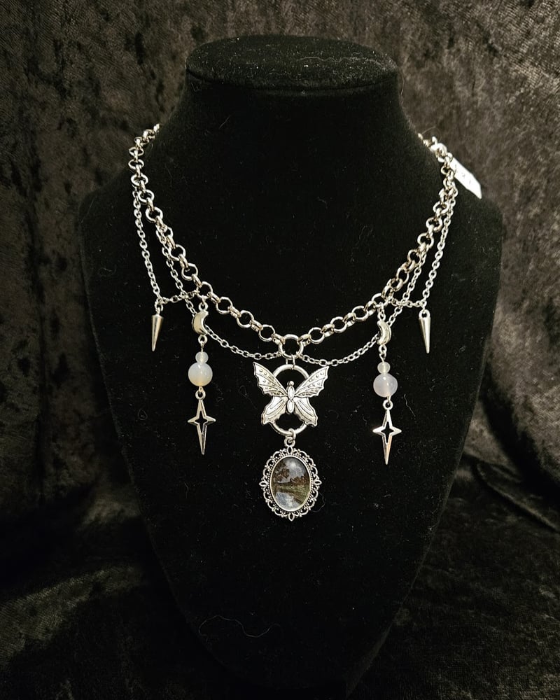 Image of Summer nights oil painted necklace