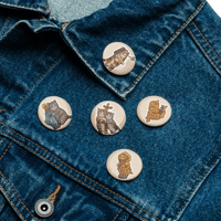 Image 1 of Catholic kitties set of pin buttons