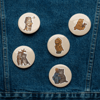 Image 3 of Catholic kitties set of pin buttons