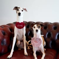 Image 1 of EMBROIDERED HEART BIB MAROON