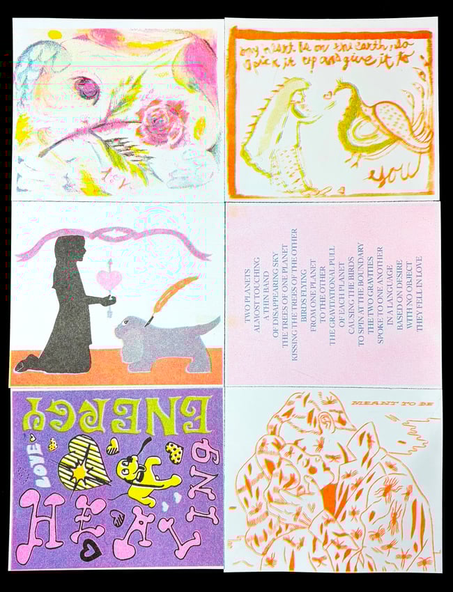 Valentine's Day cards by six artists