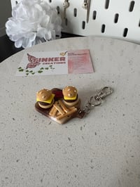 Image 2 of Miniature Food Cheeseburger Keychain