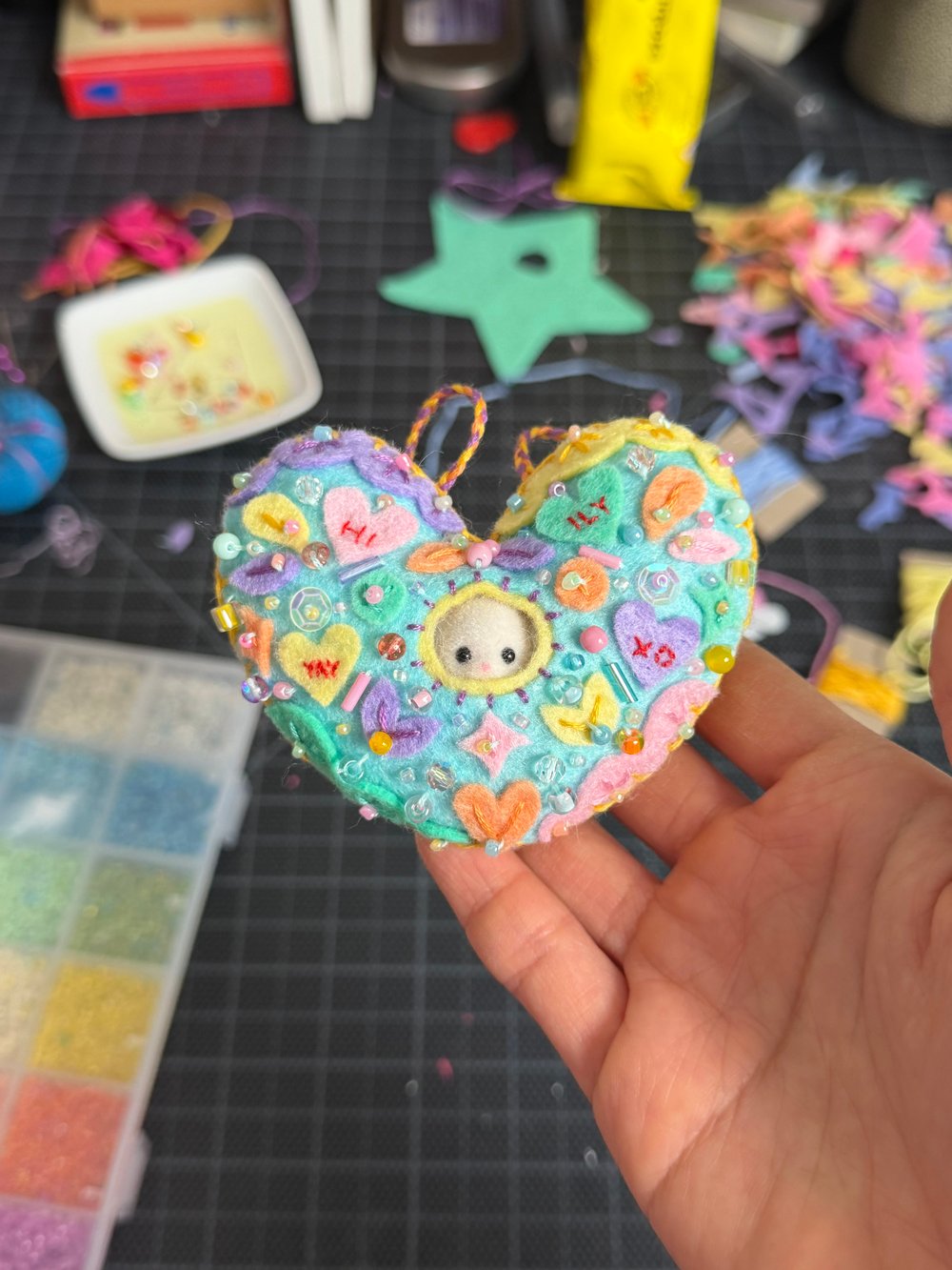 Image of Cool Mint Valentine Heart Critter